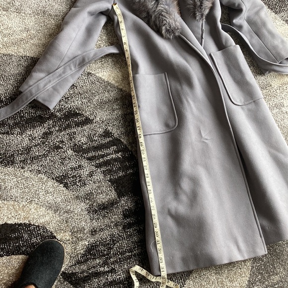 Stunning Wool Belted fur Coat Size XS S 4 6 - Picture 8 of 10